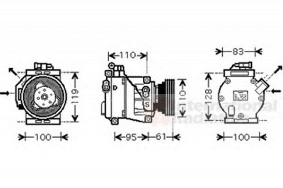 VAN WEZEL 4300k368 -  Компрессор, кондиционер